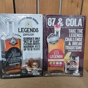 Metal Signs Legends Distillery Cumming Georgia 18"x12" Lot 2 New